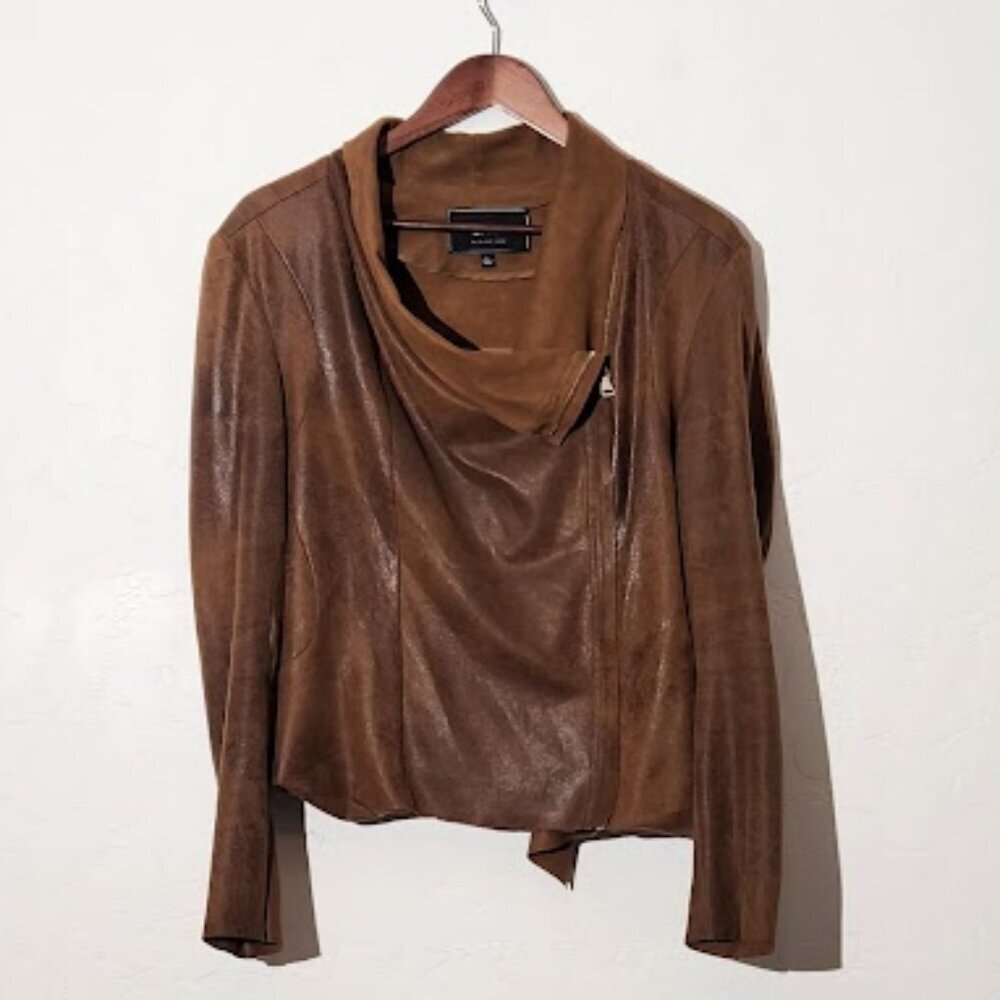 BNCI by Blanc Noir Women's Faux Leather Full Zip Jacket in size Large